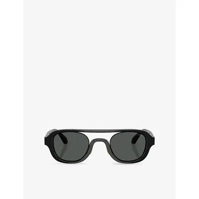 Giorgio Armani Womens Black Ar8247 Irregular-frame Acetate Sunglasses In Orange