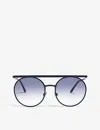 Giorgio Armani Ar6069 Round-frame Sunglasses In Blue