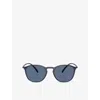 Giorgio Armani Womens Blue Ar8186u Round-frame Nylon Sunglasses In Blue