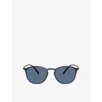 Giorgio Armani Womens Blue Ar8186u Round-frame Nylon Sunglasses