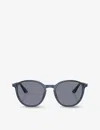 Giorgio Armani Womens Blue Ar8196 Phantos-frame Acetate Sunglasses In Blue