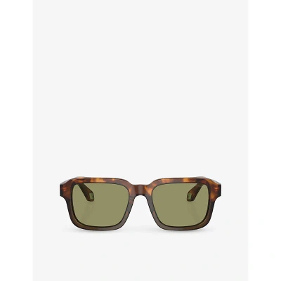 Giorgio Armani Womens Brown Ar8194u Rectangle-frame Acetate Sunglasses