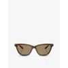 Giorgio Armani Womens  Ar8221 Cat-eye Acetate Sunglasses In Brown
