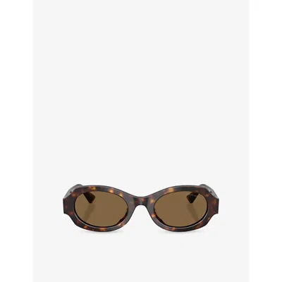 Giorgio Armani Womens Brown Ar8245hu Oval-frame Acetate Sunglasses