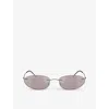 Giorgio Armani Womens Ar1508m Oval-frame Metal Sunglasses Silver In Silver