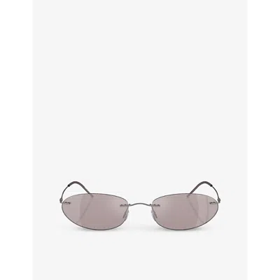 GIORGIO ARMANI WOMENS SILVER AR1508M OVAL-FRAME METAL SUNGLASSES