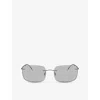 Giorgio Armani Womens Grey Ar1512m Pillow-frame Metal Sunglasses In Grey