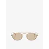 Giorgio Armani Womens Ar6161t Oval-shape Titanium Sunglasses Pink In Pink