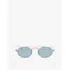Giorgio Armani Womens Ar6161t Oval-shape Titanium Sunglasses Silver In Silver