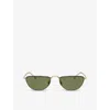 Giorgio Armani Womens Black Ar6166j Butterfly Shape Metal Sunglasses In Black