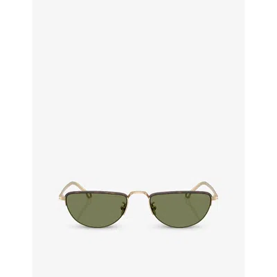 Giorgio Armani Womens Black Ar6166j Butterfly Shape Metal Sunglasses