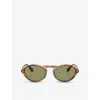Giorgio Armani Womens Ar8219u Oval-shape Acetate Sunglasses Brown In Brown