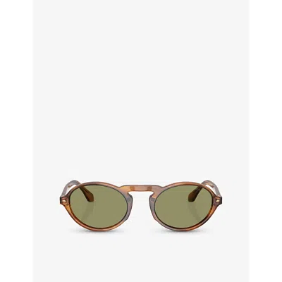 Giorgio Armani Womens Ar8219u Oval-shape Acetate Sunglasses Brown