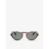 Giorgio Armani Womens Ar8219u Oval-shape Acetate Sunglasses Brown In Brown