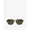 Giorgio Armani Womens Ar8220 Square-shape Acetate Sunglasses Green In Green