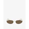 Giorgio Armani Womens Gold Ar1508m Oval-frame Metal Sunglasses In Gold