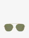 Giorgio Armani Ar6124 Pilot-frame Metal Sunglasses In Gold