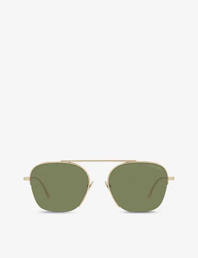 Giorgio Armani Ar6124 Pilot-frame Metal Sunglasses In Gold
