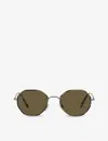 Giorgio Armani Ar6112j Rectangular-frame Acetate And Metal Sunglasses In Grey