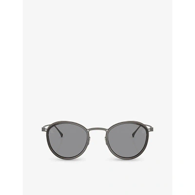 Giorgio Armani Womens Grey Ar6148t Phantos-frame Titanium Sunglasses