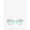 Giorgio Armani Womens Grey Ar6168 Pillow-frame Metal Sunglasses In Grey