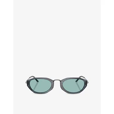 Giorgio Armani Womens Grey Ar8242 Oval-frame Acetate Sunglasses In Gray