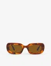 Giorgio Armani Womens Red Ar8182 Tinted-lens Rectangle-frame Acetate Sunglasses In Red