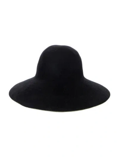 Pre-owned Giorgio Armani Woments Rabbit Hat In Black