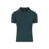 Giorgio Armani Woods Green Viscose Polo With Polo Collar In Blue
