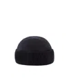 Giorgio Armani Wool And Cashmere Beanie Hat In Black