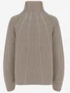 Giorgio Armani Wool And Cashmere Blend Sweater In Brown