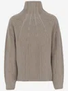 Giorgio Armani Wool And Cashmere Blend Sweater In Brown