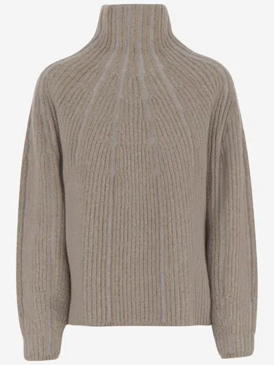 Giorgio Armani Wool And Cashmere Blend Sweater In Brown