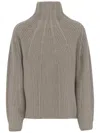 Giorgio Armani Beige Wool And Cashmere Blend Sweater In Brown