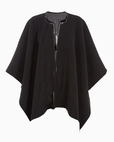 Giorgio Armani Wool And Cashmere Cape In Black