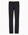 Giorgio Armani Official Store Wool And Cashmere Gabardine Trousers In Midnight Blue