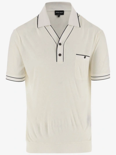 Giorgio Armani Short Sleeves Polo Shirt With Pocket Clothing In White