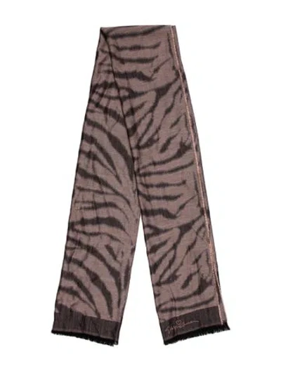 Pre-owned Giorgio Armani Wool Animal Print Scarf In Multi