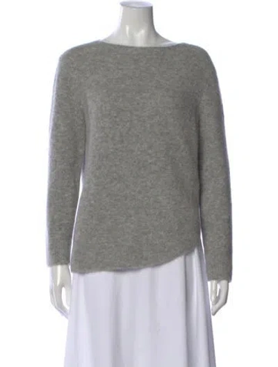 Pre-owned Giorgio Armani Wool Bateau Neckline Sweater W/ Tags In Gray