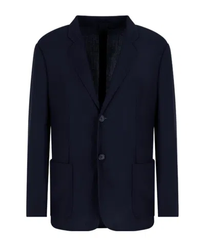 Giorgio Armani Wool Blazer In Black
