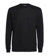 Giorgio Armani Black Crewneck Logo Sweater