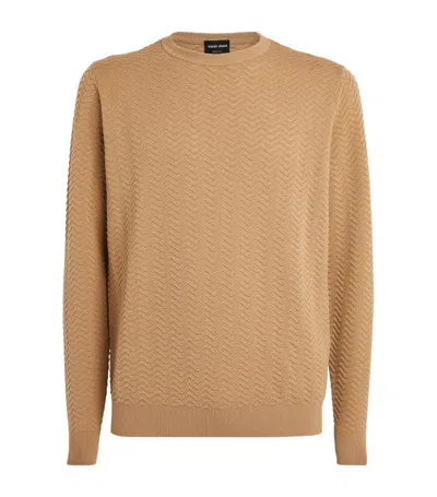 Giorgio Armani Wool-blend Sweater In Beige