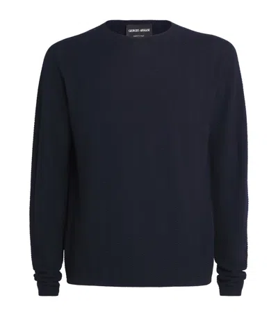 Giorgio Armani Wool-blend Sweater In Blue