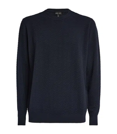 Giorgio Armani Wool-blend Sweater In Blue