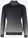 GIORGIO ARMANI WOOL BLEND SWEATER WITH GEOMETRIC PATTERN