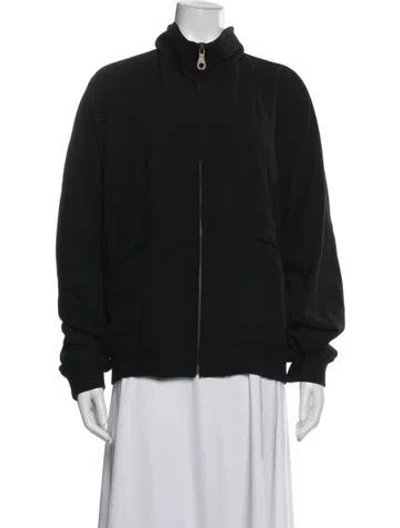 Pre-owned Giorgio Armani Wool Bomber Jacket In Blue