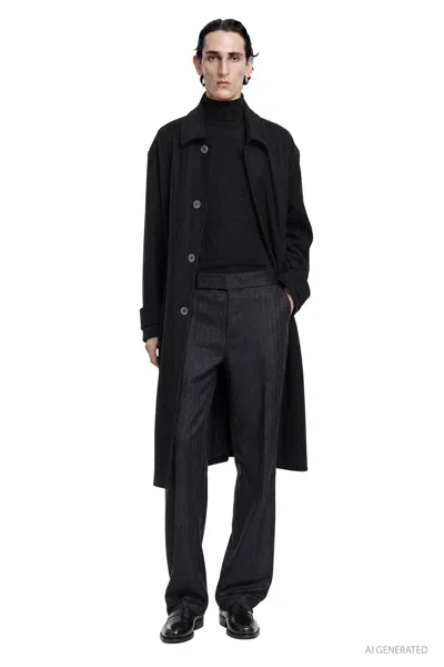 Giorgio Armani Wool And Cashmere Coat In Black