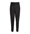 Giorgio Armani Wool-cashmere Tailored Trousers In Black