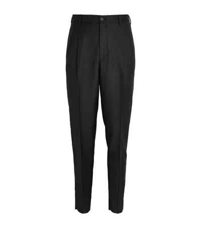 Giorgio Armani Wool-cashmere Tailored Trousers In Black