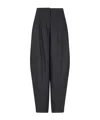 Giorgio Armani Wide Trousers In Wool And Cashmere Flannel In Black